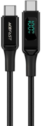 Cablu de date Type-C to Type-C Fast Charging 100W 5A LED Display 2m - Acefast C6-03 - Black 