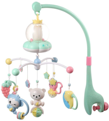Carusel muzical pentru patut bebe Vichema&trade Interactiv Melodii si Lumini ambientale variate Rotire 360° Control tactil Buton r 