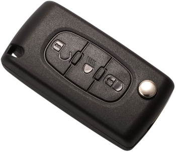Cheie Auto Completa tip Briceag cu 3 butoane Compatibila Citroen si Peugeot include Telecomanda 433 MHz si cip ID46 cod CE0536 