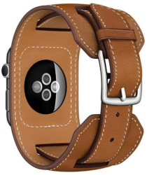 Curea iUni compatibila cu Apple Watch Ultra/SE/8/7/6/5/4/3/2/1 38mm Cuff Piele Maro 