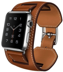 Curea iUni compatibila cu Apple Watch Ultra/SE/8/7/6/5/4/3/2/1 40mm Cuff Piele Maro 