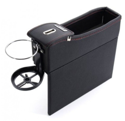 Cutie Organizatoare Scaun Auto din Piele Neagra Depozitare Obiecte Stanga 
