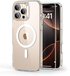 Husa pentru iPhone 16 Pro + Folie - ESR Classic Hybrid HaloLock - Clear 
