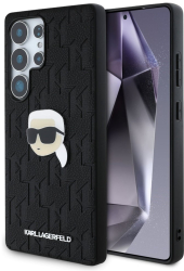 Husa Samsung Galaxy S25 Ultra - Karl Lagerfeld Hardcase Monogram Leather KLHCS25LPGKLKIPK - Karl Head Pin 