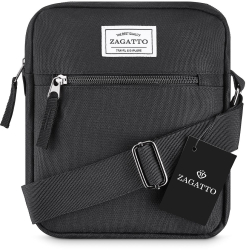 Borseta geanta de umar pentru barbati curea neagra 24x19x4.5cm Zagatto ZG52