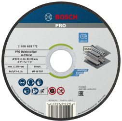 Bosch - Disc de taiere inox/metal 125x22.23x1.6mm 10 bucati 2608619050 