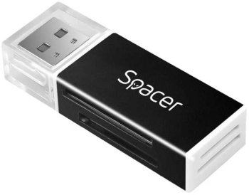 CARD READER extern SPACER SPCR-658 interfata USB 2.0 citeste/scrie SD microSD XS SM plastic negru 