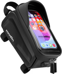 Geanta bicicleta cadru Zagatto® Negru carbon Dimenziuni 20x13x10 cm Borseta bicicleta cu suport telefon Impermeabila Pentru ciclis 