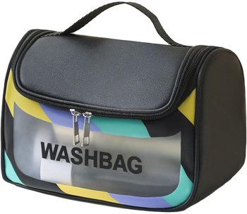 Geanta Cosmetice de Voiaj Flippy Impermeabila Translucida Mata 22 x 16 x 14 cm Negru 