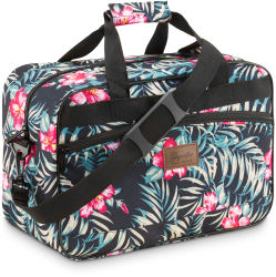 Geanta de voiaj pentru avion neagra cu flori 40x20x25 20L Zagatto ZG827