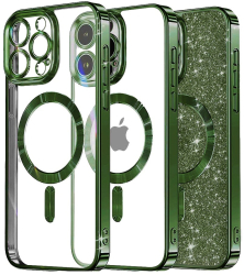 Husa pentru iPhone 13 Pro Max - Techsuit Luxury Glitter MagSafe - Deep Green 