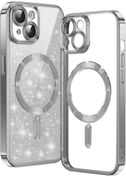 Husa pentru iPhone 13 - Techsuit Luxury Glitter MagSafe - Silver 