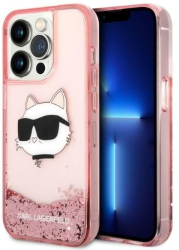 Husa pentru iPhone 14 Pro Max - Karl Lagerfeld Hardcase Glitter KLHCP14XLNCHCP - Pink Choupette Head 