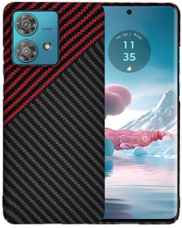 Husa pentru Motorola Edge 40 Neo - Techsuit Carbonite FiberShell - Red Vortex 