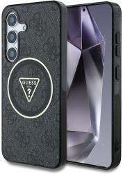 Husa pentru Samsung Galaxy S25 - Guess IML Metal Glitter 4G Circle Triangle MagSafe GUHMS25SHG4PRTGK - Black 