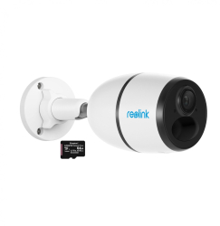 Pachet camera de supraveghere cu Card MicroSD 64 GB Reolink Go Plus 4G cu baterie reincarcabila rezolutie 4 MP 