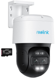 Pachet camera de supraveghere cu Card MicroSD 64 GB Reolink TrackMix PoE rezolutie de 8MP 