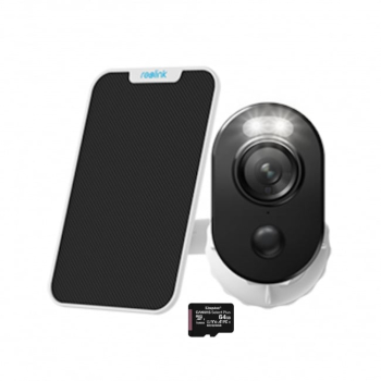 Pachet camera de supraveghere cu Panou Solar si Card MicroSD 64 GB Reolink Argus 3 PRO WIFI rezolutie 2K