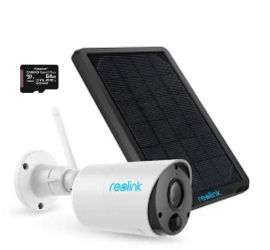 Pachet camera de supraveghere cu Panou Solar si Card MicroSD 64 GB Reolink Argus ECO-V2
