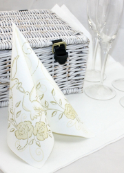 Servetele de masa festive Linclass Wedding - Nunta Crem-Auriu / 40 x 40 cm / 50 buc 