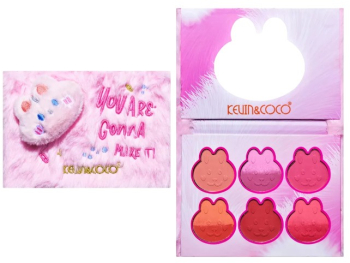 Set de Machiaj Kevin&Coco 6 culori Blush Husa Pufoasa Model Pisicuta 17.3x12.5x5 cm Multicolor 