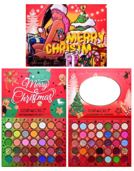 Set de Machiaj Kevin&Coco 70 de Culori Paleta de Farduri Model Merry Christmas Oglinda Ovala 22.3x17.2x1.9 cm Multicolor 