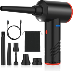 Suflanta Aer Portabil pentru Indepartare Praf PC Aer conditionat Lanterna LED 6 Duze 3 viteze 55000 RPM baterie 6000 mAh 