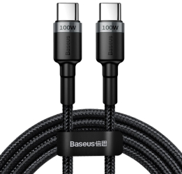 Cablu Date si Incarcare Baseus Cafule CATKLF-ALG1 USB Type-C la USB Type-C 100W 2m Gri 