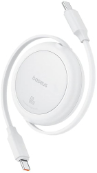 Cablu de Date Type-C la Type-C 60W 1m - Baseus Free2Pull Mini P10364500211-01 - Moon White
