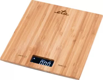 Cantar de bucatarie ETA Bambi 9778 5 kg precizie 1g TARA afisaj LCD bambus 