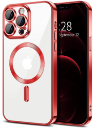 Husa pentru iPhone 12 Pro Max - Techsuit Luxury Crystal MagSafe - Red 