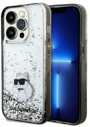 Husa pentru iPhone 14 Pro Max - Karl Lagerfeld Hardcase Liquid Glitter KLHCP14XLKCNSK - Transparent Choupette 