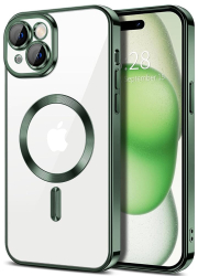 Husa pentru iPhone 15 Plus - Techsuit Luxury Crystal MagSafe - Deep Green 