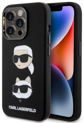 Husa pentru iPhone 15 Pro - Karl Lagerfeld Silicone KLHCP15LSDHKCNK - Karl&Choupette Head 