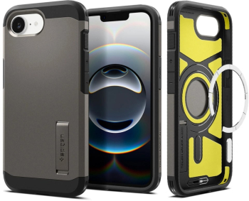 Husa pentru iPhone 16e - Spigen Tough Armor MagSafe - Gunmetal 