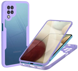 Husa pentru Samsung Galaxy A12 + Folie - Techsuit ColorVerse 360 Series - Purple 