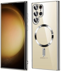 Husa pentru Samsung Galaxy S22 Ultra 5G - Techsuit Luxury Crystal MagSafe - Silver 