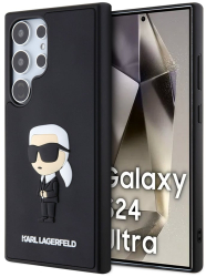 Husa pentru Samsung Galaxy S24 Ultra - Karl Lagerfeld 3D Design KLHCS24L3DRKINK - Rubber Ikonik 