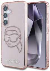 Husa pentru Samsung Galaxy S25 - Karl Lagerfeld IML Rhinestones Luxury KLHCS25SHKHDCELP - Pink Karl Head 