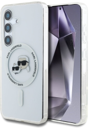Husa pentru Samsung Galaxy S25 Plus - Karl Lagerfeld IML MagSafe KLHMS25MHLSKCH - Metal Karl&Choupette Head 