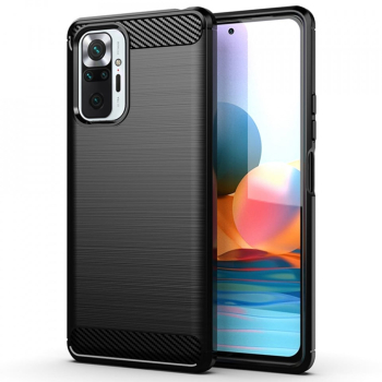 Husa pentru Xiaomi Redmi Note 10 Pro / Note 10 Pro Max - Techsuit Carbon Silicone - Black 
