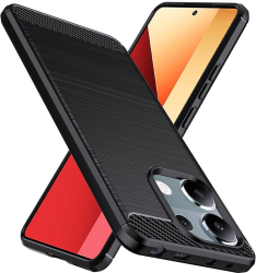 Husa pentru Xiaomi Redmi Note 13 Pro 4G / Poco M6 Pro 4G - Techsuit Carbon Silicone - Black 