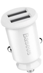 Incarcator auto Baseus Grain Dual USB 5V 3.1A Alb 