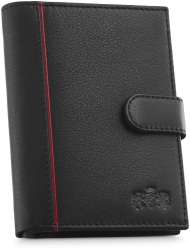 Portofel barbati Zagatto R ZG-N4L-F16 Fabriano Piele naturala 9.3x12.7x3 cm Negru/Rosu 