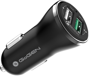 Adaptor incarcare priza auto GoGEN CHQ 27 2x USB 2.4A cu functie de incarcare rapida QC 3.0 18W negru