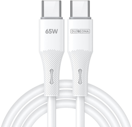 Cablu de date USB-C la USB-C 65W 1m - Duzzona A11 - White 