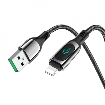 Cablu USB la Lightning 2.4A 1.2m - Hoco Extreme S51 - Black 