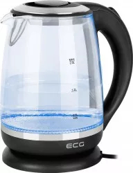 Cana electrica fierbator din sticla ECG RK 2080 Glass 2 L 2200 W lumina albastra de fundal 