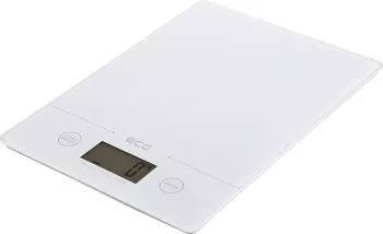 Cantar de bucatarie ECG KV 117 SLIM alb 5 kg precizie 1g TARA afisaj LCD sticla securizata 3mm 