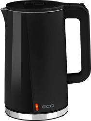 Fierbator electric ECG RK 1702 Safe to Touch Black 1.7 litri 2200 W interior din otel inoxidabil pereti dubli negru 